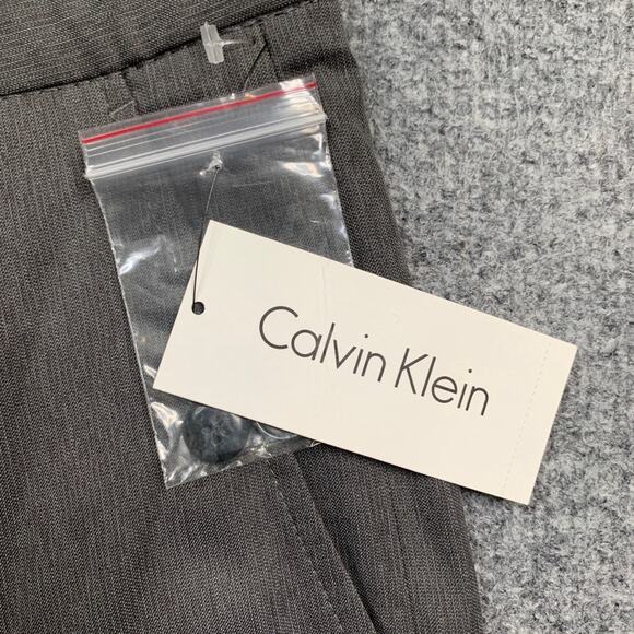 Calvin Klein Pants Mens 38 Grey Straight Fit Flat Front Formal Business Dress - Picture 5 of 13
